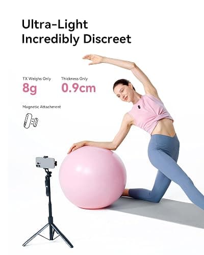 Hollyland Lark A1 Wireless Microphone for iPhone 17/16/15 & Android, 48kHz/24-bit, 3-Level Intelligent Noise Cancel, Magnetic Mini Mic for YouTube, Podcast, Vlogging (Black, 2TX + USB-C RX) thumbnail 5