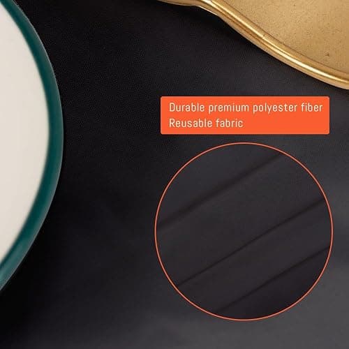 6 Pack Black Round Tablecloths, 90 Inch Stain Resistant and Wrinkle Polyester Fabric Washable Table Clothes Cover for Kitchen Dining, Wedding, Reception Banquet, Birthday Party, Buffet Restaurant - Black - 90 In Round, 6 Pack thumbnail 4