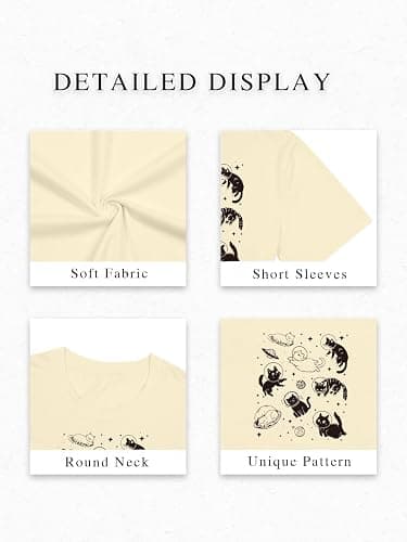 Cat Shirts for Women Oversized Cat Mom Shirt Animal Print Tops Cute Teen Clothes Casual Graphic Tees thumbnail 4