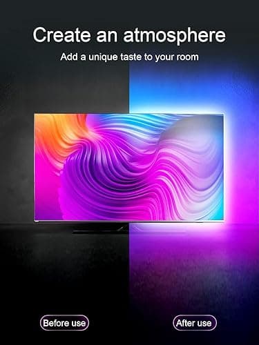KANTUTOE TV Backlights, 13.1FT LED Lights for 32-65 Inch TV, RGB TV LED Lights Behind, Music Sync Bluetooth APP and Remote Control TV LED Strip Lights USB Powered for Gaming/Bedroom - Multicolor - 13.1FT for 32"-65" TV thumbnail 4