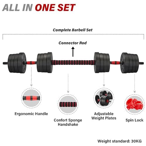 TEENO Dumbbells Barbell Set 30KG/20KG/15KG, Adjustable Dumbbells Weight Lifting Training For Man/Woman,effective for Bodybuilding Fitness Home Training thumbnail 3
