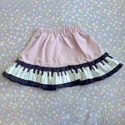 Y2K Cutecore Kawaii Mini Piano Skirt Vintage Emo Women Bow Aesthetic Grunge Goth Short Skirts Clothes thumbnail 5