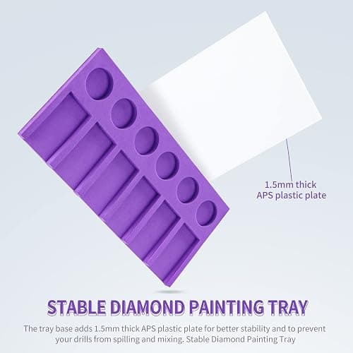 Diamond Painting Accessories Tray Organizer for Diamond Art Kits for Adults, Diamond Art Accessories Tools Kits, Diamond Art Storage Tray for Glitter Rhinestones, Diamond Bead Organizer Tray thumbnail 7