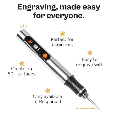 Resparked Customizer Engraving Pen (Formerly Culiau): Ultimate Cordless Portable Tool for Artists & DIYers - Engrave 50+ Surfaces - Beginner Friendly - Rechargeable - Free 30 Bits & Mastery Guide thumbnail 3