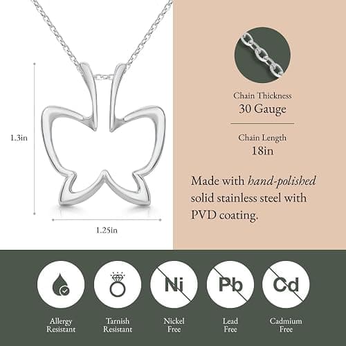 Emily C Ring Holder Necklace - Stainless Steel Necklace with Silver Finish - Engagement Gift for Doctors & Nurses - Silver Jewelry for Mom or Grandmother thumbnail 5