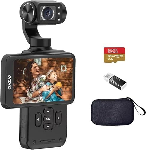 ORDRO Fotocamera Vlogging M5 5K con stabilizzatore a 3 assi a 120° Ultra Wide Angle IR Night Vision 3.5'' Rotatable IPS Screen, Small Vlog Camera with 64G Memory Card for Photography YouTube TikTok - Image 1
