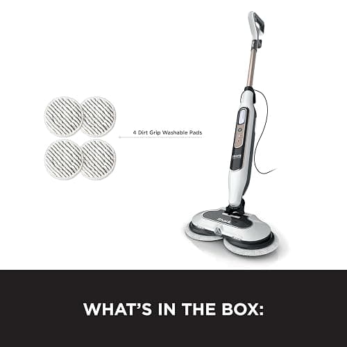 Shark Automatic Steam Mop - 2 Rotating Power Pads, 3 Steam Settings, Stain & Dirt Removal, For Sealed Hard Floors, 8m Cord, White & Grey S8201UK thumbnail 8