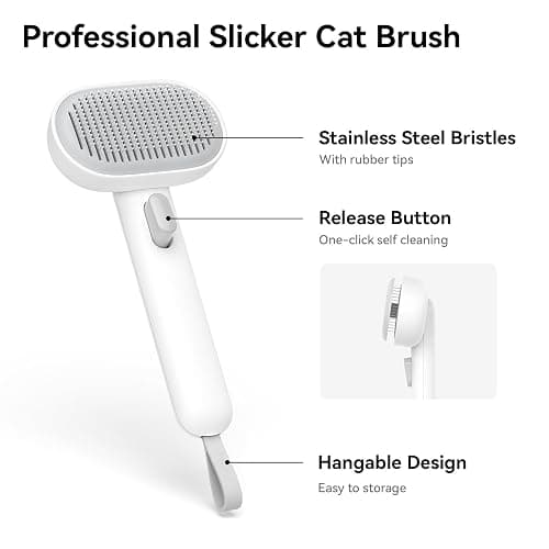 Aumuca Cat Brush for Shedding, Cat Brushes for Indoor Cats, Cat Brush for Long or Short Haired Cats, Cat Grooming Brush Cat Comb for Kitten Rabbit Massage Removes Loose Fur thumbnail 2