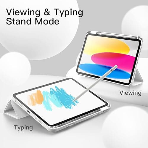 JETech Case for iPad (A16) 11th/10th Generation (2025/2022) with Pencil Holder, Slim Tablet Cover with Soft TPU Back, Auto Wake/Sleep (White) thumbnail 7