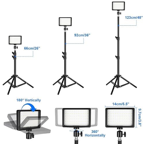 Ci-Fotto LED Fotolicht Video Licht 2-Pack, Dimmbare 5600K USB LED-Videoleuchte Dauerlicht die Fotografie mit Stativ und Farbfiltern für Fotostudios, YouTube, TikTok, Videoaufzeichnung, Game-Streaming thumbnail 5