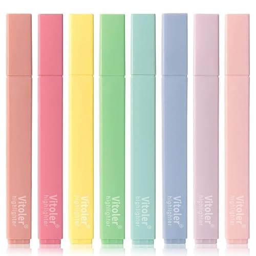 Piochoo Highlighters,8pcs Aesthetic Pastel Highlighters,Chisel Tip Book Highlighter,Bible Highlighter Assorted Colors for School Office Supplies - Image 1