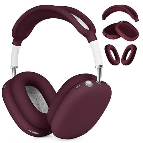 Filoto Case for Airpods Max Headphones,Ear Pad Case Cover/Ear Cups Co ver/Headband for AirPods Max(USB-C/Lightning)(2024/2020),Silicone for Apple Airpod Max,Accessories Cases(Burgundy) - Image 1