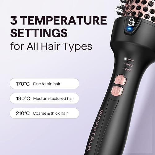 Wavytalk Thermobürste, Thermal Brush 38mm Ionische Lockenbürste erhitzt zur Erzeugung natürlicher Locken, Heiße Rundbürste für Blowout Express, EU-Plug Dual-Spannung thumbnail 5