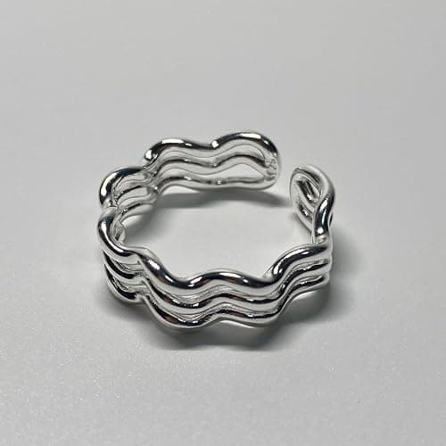 CH.yishi Handmade 925 Sterling Silver Ring Adjustable Stacking Ring Vintage Statement Ring Personalized Jewelry for Women & Men thumbnail 2