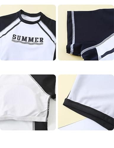 KORADI Girls Swimsuits Rash Guard Swim Set Kids Two-Piece Bathing Suits Teen Swimwear Beach Shorts Sun Protection Swim Shirts thumbnail 7