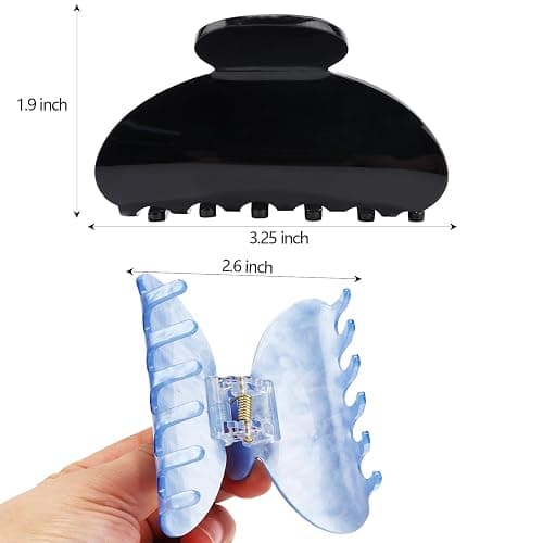 Canitor Hair Claw Clips for Women Acrylic Marbled Hair Clips for Thick Thin Hair Emi Cute Hair Accessories Preppy Teen Girl Gifts Trendy Stuff Black White Blue thumbnail 5