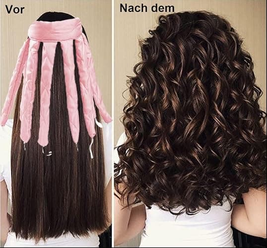 Heatless Curlers Headband, Octopus Hair Curler, Lockenwickler über Nacht Locken Ohne Hitze Für Lange Mittleres Haare, Seidenband Lockenwickler Weiches Stirnband Tools Für Damen Mädchen - Pink thumbnail 3