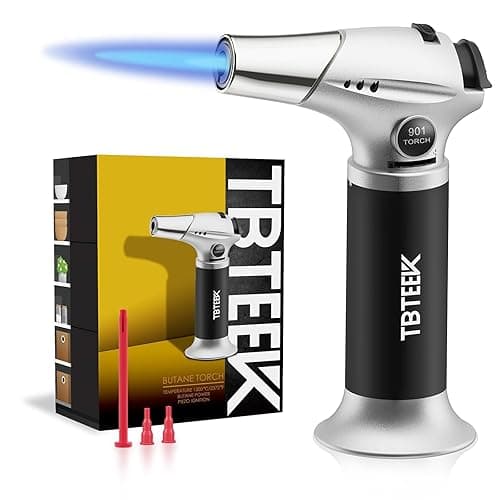TBTEEK Butane Torch, Kitchen Torch Cooking Torch with Safety Lock & Adjustable Flame for Cooking, BBQ, Baking, Brulee, Creme, DIY Soldering(Butane Not Included) - Image 1