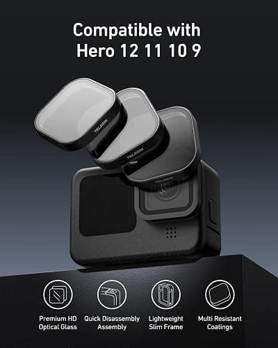 TELESIN 3 Pack filtri a densità neutra ND8 ND16 ND32 compatibile con GoPro Hero 11 Hero 10 Hero 9 - Lens Filter Kit Lens Protector per Go Pro 9 Accessori per fotocamera thumbnail 2