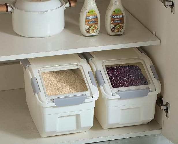 CITY BABY 2 Pack Airtight Flour Storage Container With Scoop,Dry Food, Sugar, Baking Supplies,Rice Container Set -BPA Free- Pet Food Storage Container,Dog Cat Birds Food Bin(13LB) thumbnail 2