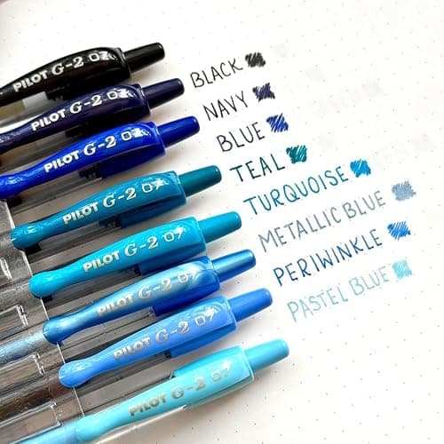 Pilot G2 Premium Gel Roller Pens, G2 Boost Blue Pens Pack, The Colors of Productivity, 8 Pack Pouch, Fine Point 0.7 mm, Assorted thumbnail 6