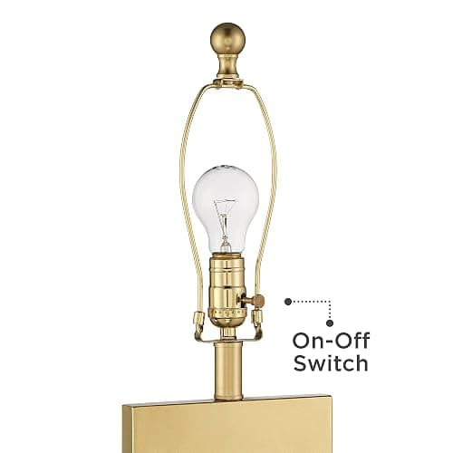 360 Lighting Marshall 30" Tall Open Rectangle Large Modern Luxe Glam End Table Lamps Set of 2 Gold Finish Metal White Shade Living Room Bedroom Bedside Nightstand House Office Home Kitchen thumbnail 4