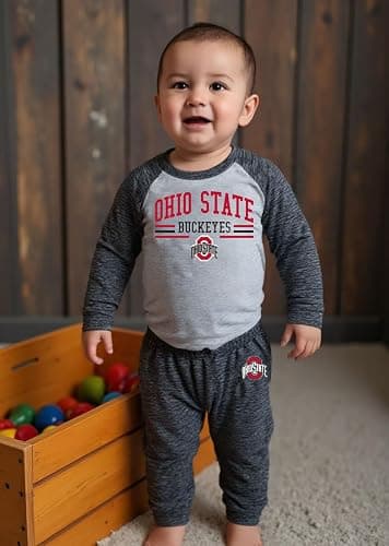 Wes and Willy Baby College Sports Fan Long Sleeve One Piece and Pant Set thumbnail 2