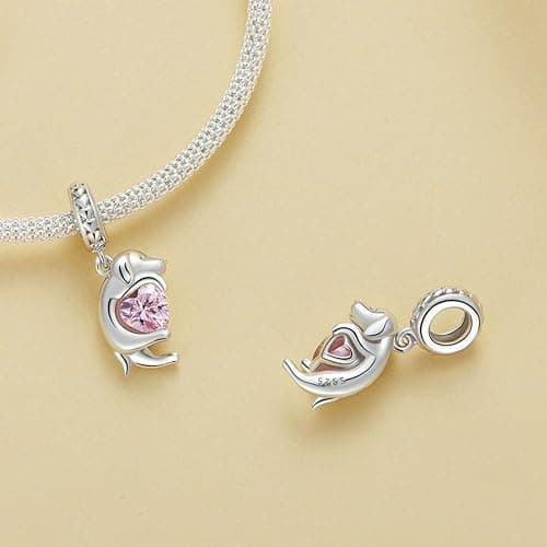 Hunde-Charm, 925er-Sterlingsilber, Katze, Pferd, gepunkteter Hund, Bulldogge, Pudel, Golden Retriever, Tier, Haustier, Weihnachtsanhänger für Pandora-Charm-Armband, Einheitsgröße, Sterling-Silber thumbnail 3