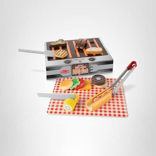 Melissa & Doug Grill and Serve BBQ Set with Pretend Play Toy Food & Kids Play Kitchen Accessories, Preschool Learning Toys for Girls & Boys 3+ thumbnail 9