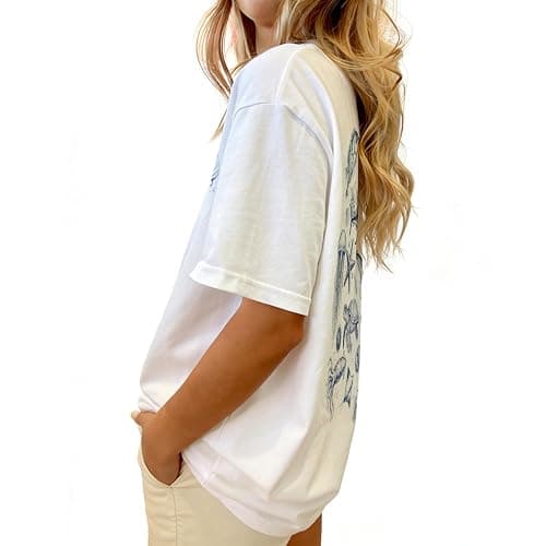Women Teen Girls Oversized Graphic T Shirts Short Sleeve Aesthetic Top thumbnail 3