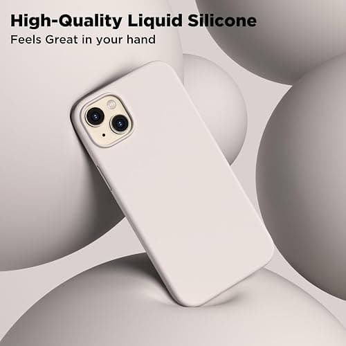 COFFKER Designed for iPhone 14 Plus Case Silicone, with 2X Screen Protectors, Full Body Shockproof Protective Cover, Liquid Silicone Slim Thin Phone Case for iPhone 14 Plus 6.7", Stone thumbnail 4