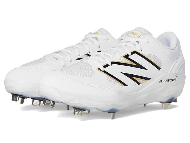 New Balance Men's Fresh Foam X 3000 V7 Baseball Shoe, White/Black, 8.5 W - Image 1
