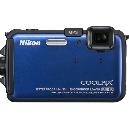 Nikon COOLPIX AW100 16 MP CMOS Waterproof Digital Camera with GPS and Full HD 1080p Video (Blue) (OLD MODEL) - Image 1
