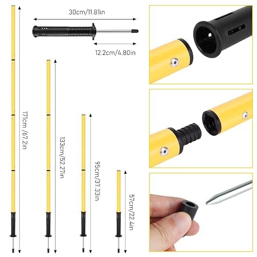 Soccer Agility Training Equipment: 6 Soccer Agility Poles, 20ft Agility Ladder, 10 Soccer Cones, 1 Jump Rope. Soccer Training Poles for Speed Training, Agility Training thumbnail 4