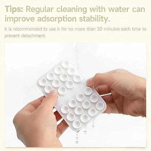 Upgraded Double Sided Silicone Suction Phone Case Detachable Mount, White | Removable Sticky Phone Grip Hands-Free Selfes & Videos for iPhone & Android, Trending TikTok items Gift for Content Creator thumbnail 7