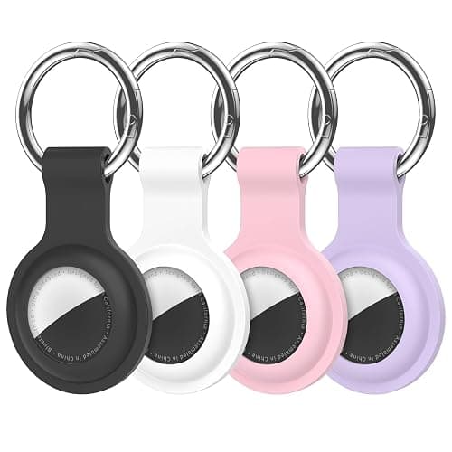 Compatible with AirTag Holder Case Keychain 4 Pack,Silicone for Air Tags Key Chain Ring Case Cover for Air Tag Holder GPS Tracker Item Air Tags Finders Accessories Air Tagholder for Kids,Bags,Luggages - Image 1