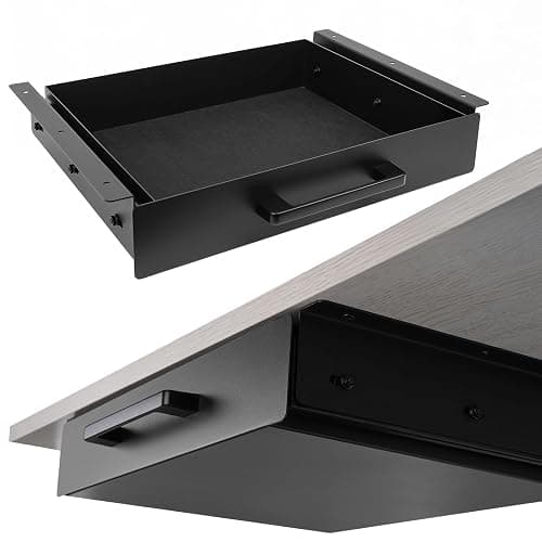 Huiyangteng Under Desk Drawer Slide Out,Under Desk Shelf,Drawers for Under Desk,Home Office Storage Organizer, Black（12inch） - Image 1