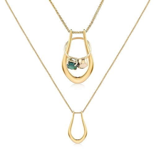 Pixie Wing Vesta Ring Keeper Necklace, 18k Gold-Plated Engagement Ring Holder for Women (17.7" chain with 4'' extender) - Image 1