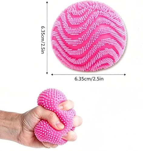 Fuzz Ball Squishy Stress Ball, Stress Fun Desk Fuzz Squeeze Ball, Squishy Ball Calming Tactile Grip for Focus & Relaxation (Green) thumbnail 3