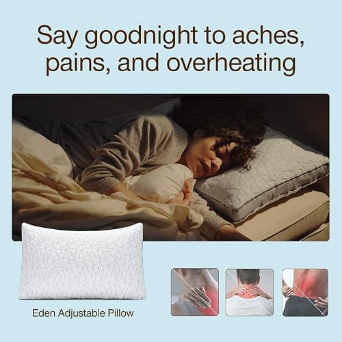 Coop Home Goods Eden Cool Adjustable Pillow, King Size - Adjustable Memory Foam with Gel Infusion - Soft Breathable Lulltra Fabric - Ideal for All Sleepers - Eco-Friendly CertiPUR-US Certified thumbnail 3