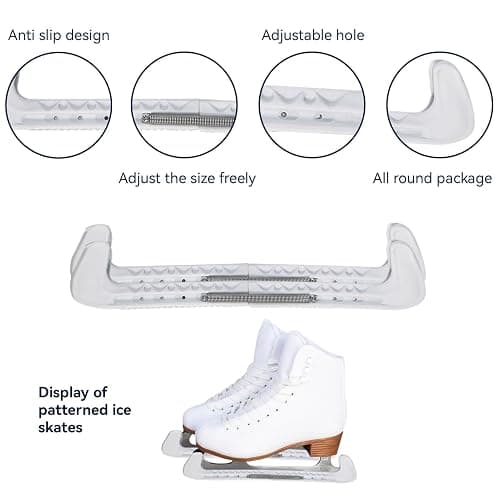 Cyrank 1 Paar Sport Hockey Blade Guards, Eishockey Skate Blade Guards Kunststoffabdeckung mit Spring Ice Skating Protector für Kinder Erwachsene Eiskunstlaufschuhe thumbnail 6