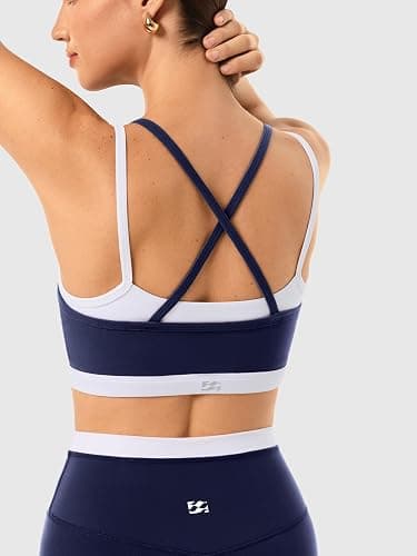 2 Pieces Workout Sets for Women,Seamless Athletic Short with Double Layer Sports Bra,Gym Matching Outfits thumbnail 2