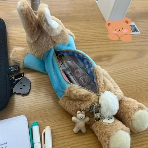 knictto Cute Plush Animals Pencil Case Kawaii Fuzzy Platypus Duck Bunny Rabbit Shark Pen Pouch Case Holder Large Capacity Gift (Duck) thumbnail 6
