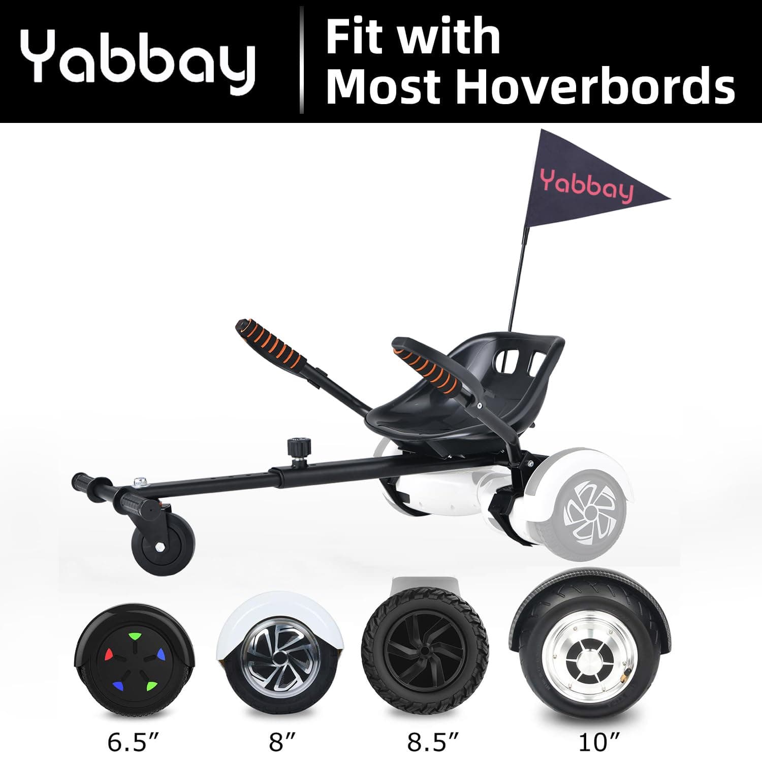 Eco-Friendly Hoverboard Go Kart Attachment with Safety Flag & Handguard – Compatible with 6.5", 8", 8.5", 10" Hoverboards – Safe & Fun Riding Experience for Kids and Teenager! thumbnail 4
