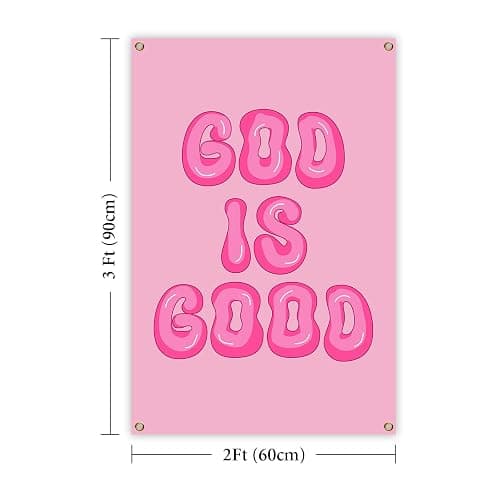 God is Good Christian Wall Art Posters Tapestry 2x3 Ft Aesthetic Poster for Teen Boys Girls Bedroom and College Dorm Wall Decor Gifts thumbnail 2