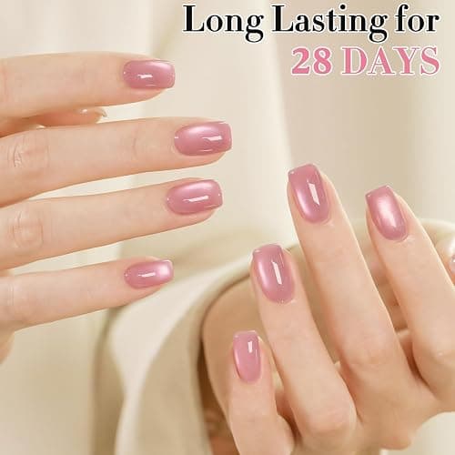 Double Rhythm 0.5 OZ Cat Eye Gel Polish with Magnet 15ML Holographic Glitter Shimmer Translucent Jelly Color Magnetic Nail Polish Salon DIY at Home (Light Purple-MC1209) thumbnail 5