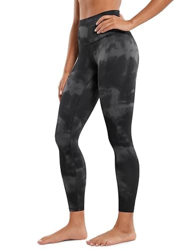 CRZ YOGA Butterluxe High Waisted Lounge Legging 25" - Buttery Soft Workout Yoga Pants for Women - Medium - Grey Tie Dye Flowers - Image 1