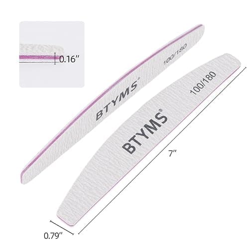 BTYMS 25 Pcs Nail Files 100/180 Grit Double Sided Emery Boards Coarse and Medium Nail File for Acrylic Nails and Natural Nails thumbnail 2