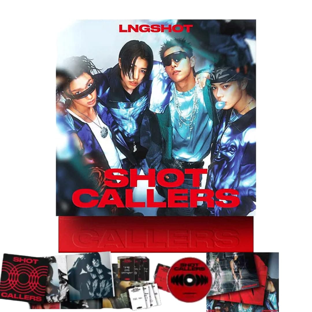 LNGSHOT SHOT CALLERS 1st EP Album [Standard Ver.] Photobook + CD + 4 Photocard + Sticker + 3 Folded Poster (Moonwalkin') - Image 1