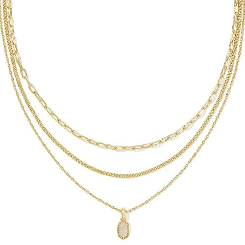 Kendra Scott Mini Elisa Triple Strand Necklace, Fashion Jewelry for Women - Image 1